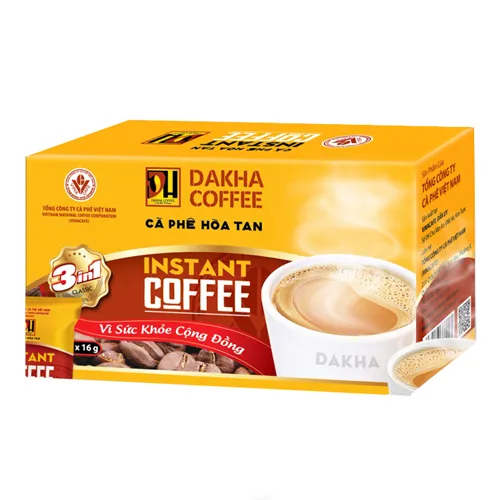 Cà phê Đắk Hà 3in1 (15 gói x 4 hộp) - Đặc sản NAFARM chính hãng