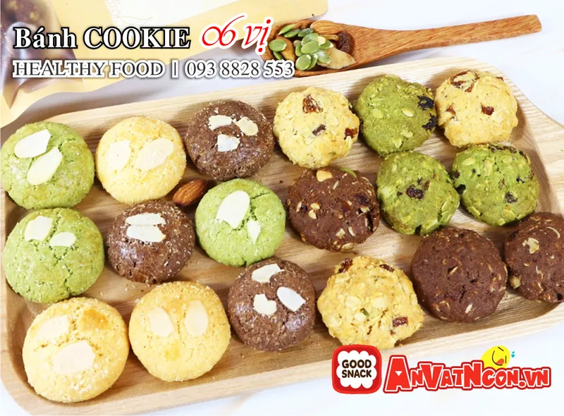 banh-nuong-cookies-healthy-snacks-mix-6-vi-dua-hanh-nhan-socola-cacao-matcha